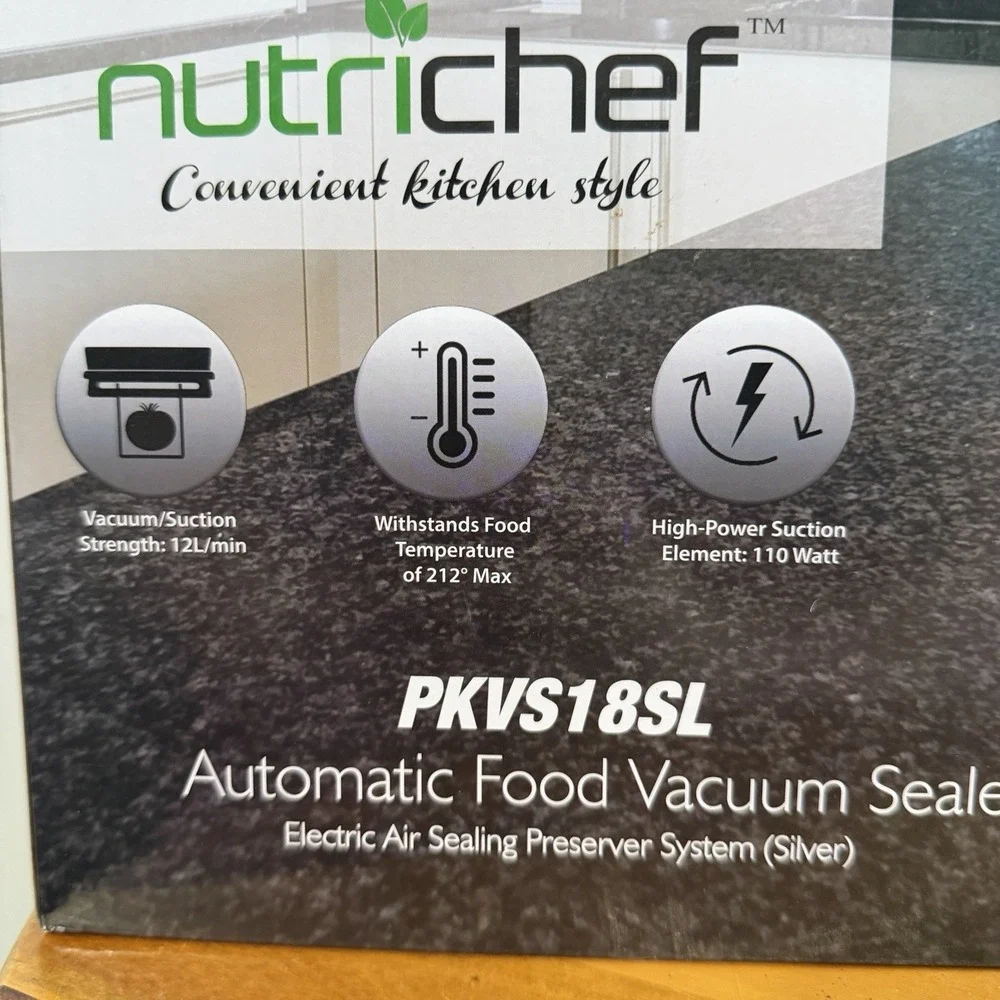 Nutrichef PKVS18 Automatic Food Vacuum Sealer + Bags Cottage Freezer Meals Gifts